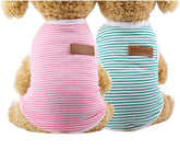KUTKUT Combo of 2 Striped T-Shirt Puppy Clothes for Small Dogs, Kitten, Summer Cotton Vest Doggy Tank Top for Maltese, Bichon, Papillon, Pekingese - kutkutstyle